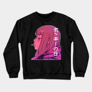 Aesthetic manga girl, japanese vaporwave style Crewneck Sweatshirt